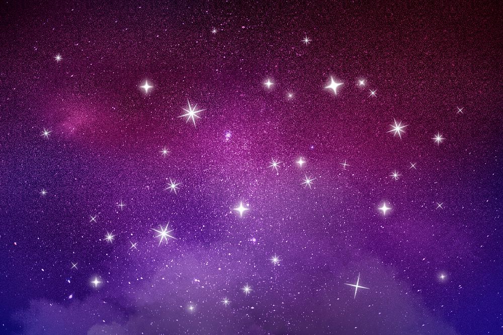 Space background, aesthetic sparkling dark purple sky design