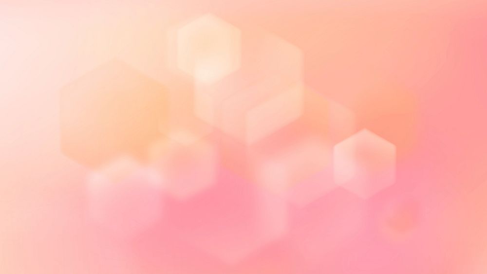 Pink bokeh desktop HD wallpaper, geometric hexagon, gradient aesthetic design