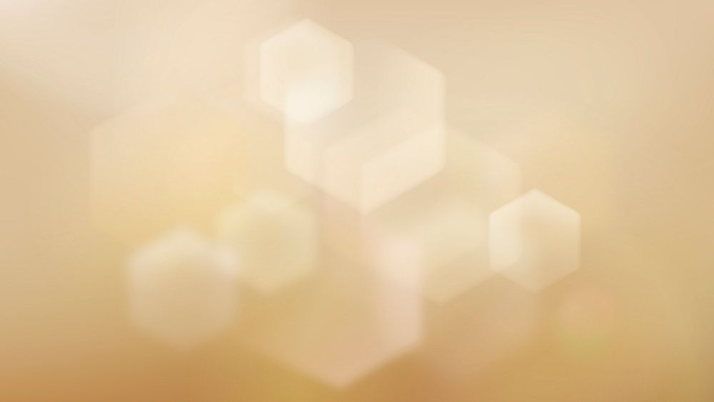 Gold bokeh desktop HD wallpaper, geometric hexagon, gradient aesthetic design