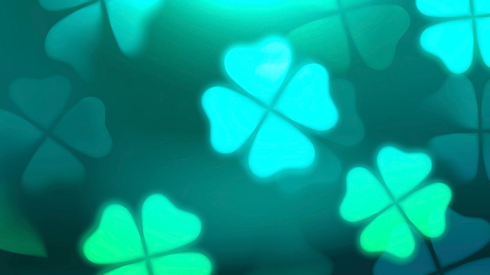Good luck desktop wallpaper, green clover leaf bokeh, St. Patrick&rsquo;s day celebration