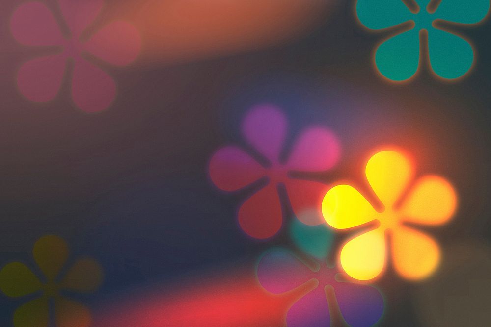 Colorful flower bokeh background, aesthetic pattern design vector
