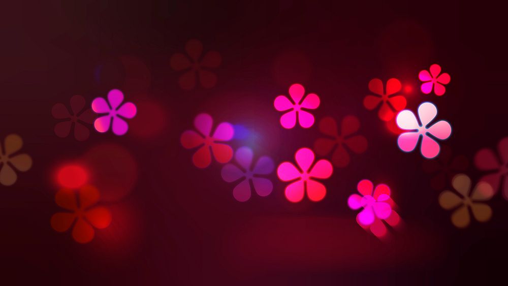 Pink flower bokeh desktop HD wallpaper, glowing aesthetic pattern design