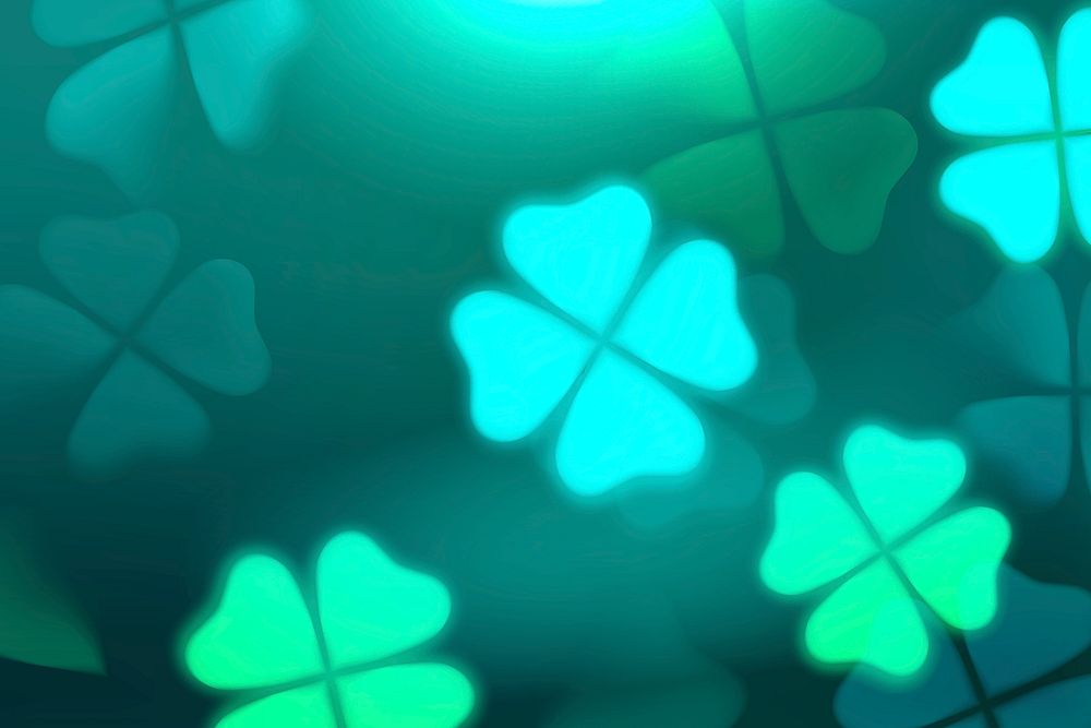 Green clover bokeh background, good luck, St. Patrick&rsquo;s day vector
