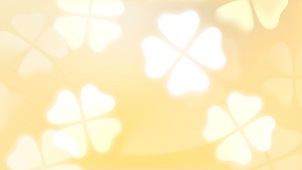 Good luck desktop wallpaper, white clover leaf on yellow background
