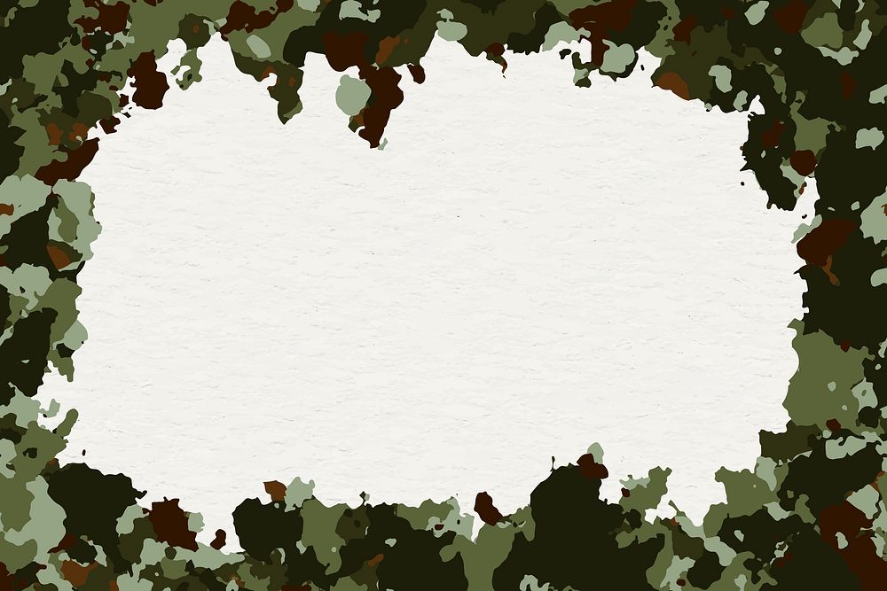 Military camouflage pattern frame background vector