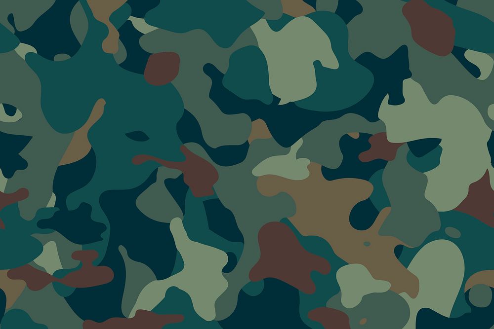 Aesthetic green camo pattern background design vector
