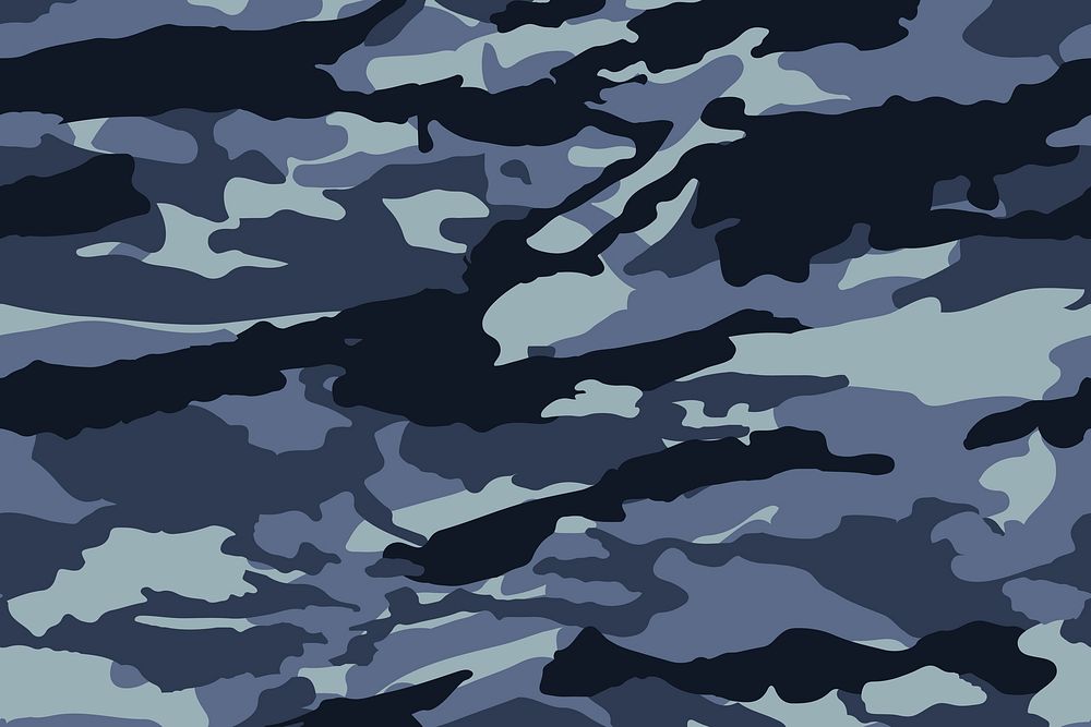 Blue camo print background pattern in aesthetic design