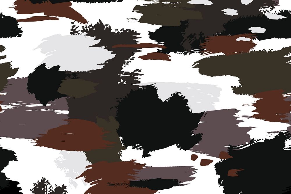 Brown camo print background pattern in aesthetic design vector