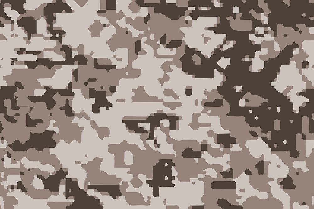 Brown camo print background pattern in aesthetic design vector