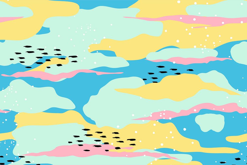 Camouflage pattern background, pastel navy print design vector