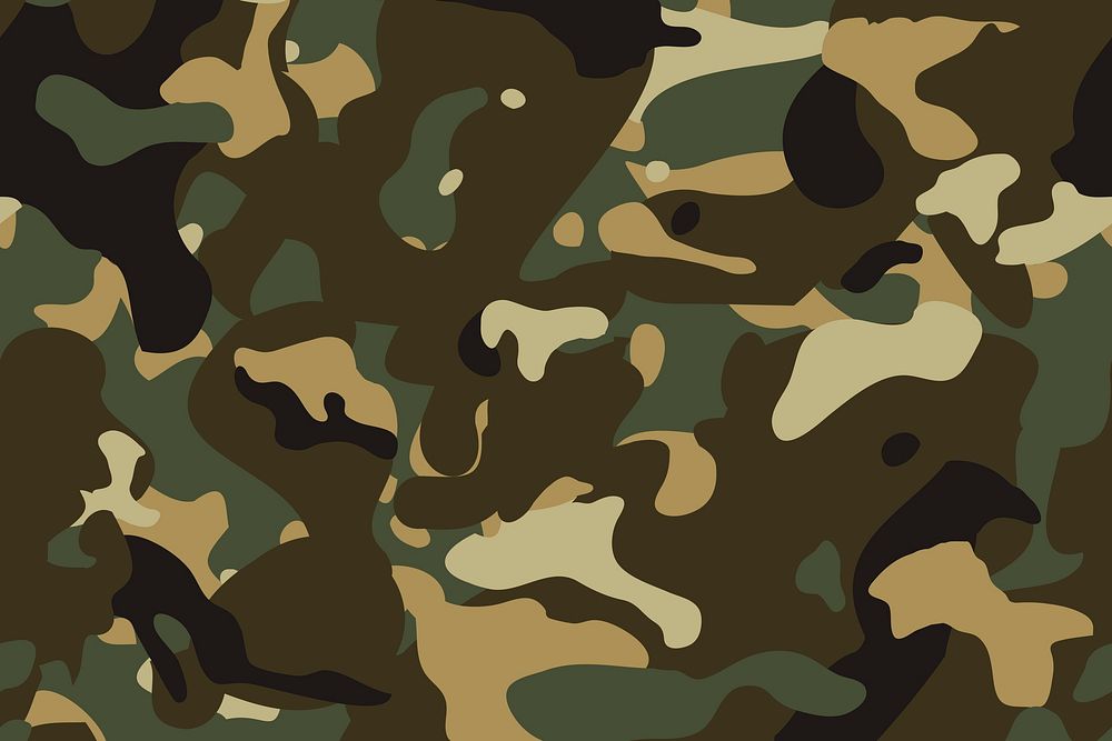 Camouflage pattern background, green army print design vector