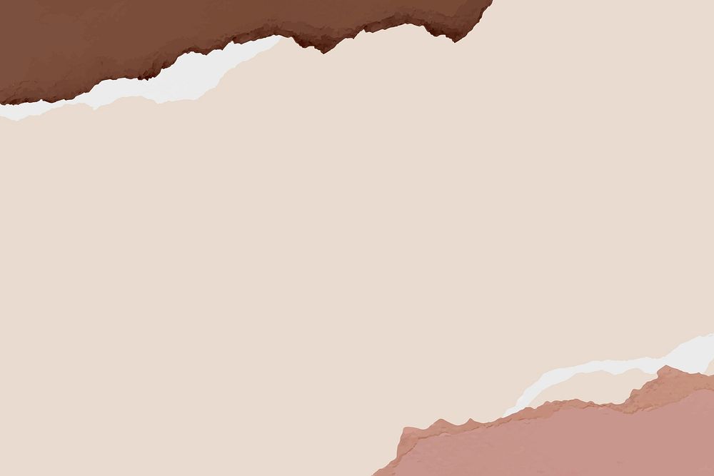 Cream paper background, torn texture border vector