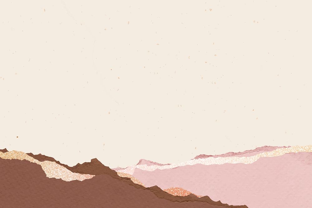 Beige aesthetic border background, glitter paper texture vector