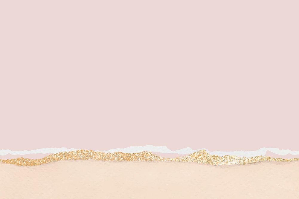 Pink aesthetic border background, glitter paper texture vector