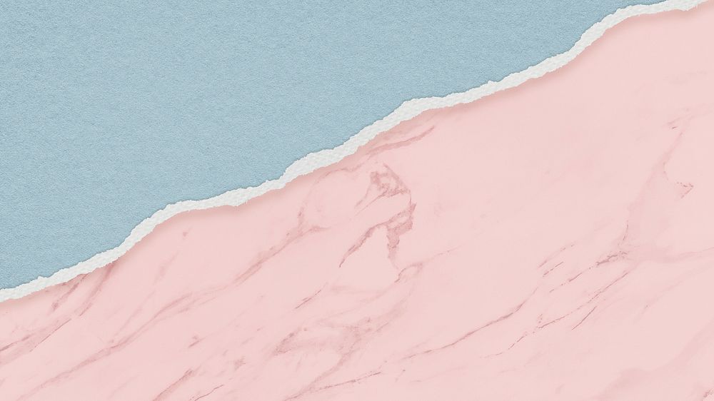 Pink marble texture computer wallpaper, ripped paper border background