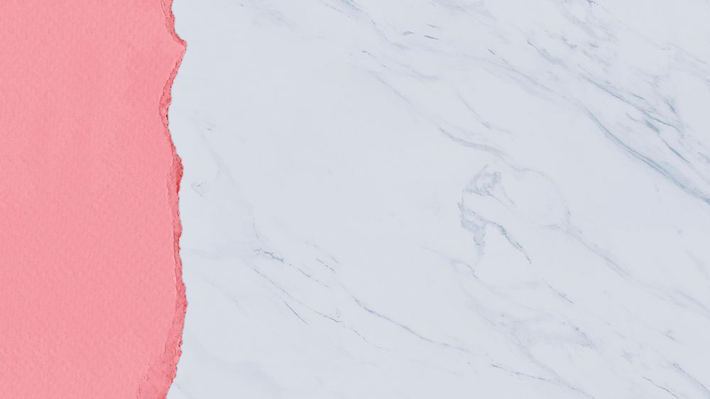 White marble texture desktop wallpaper, ripped paper border background