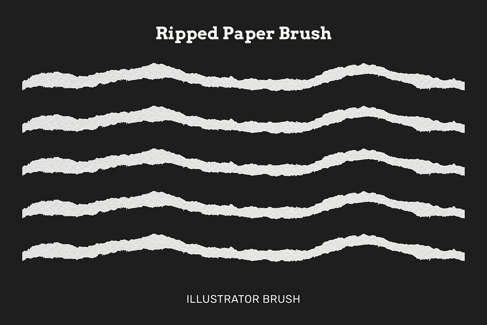 Torn paper craft brush, white textured vector, compatible with AI illustrator
