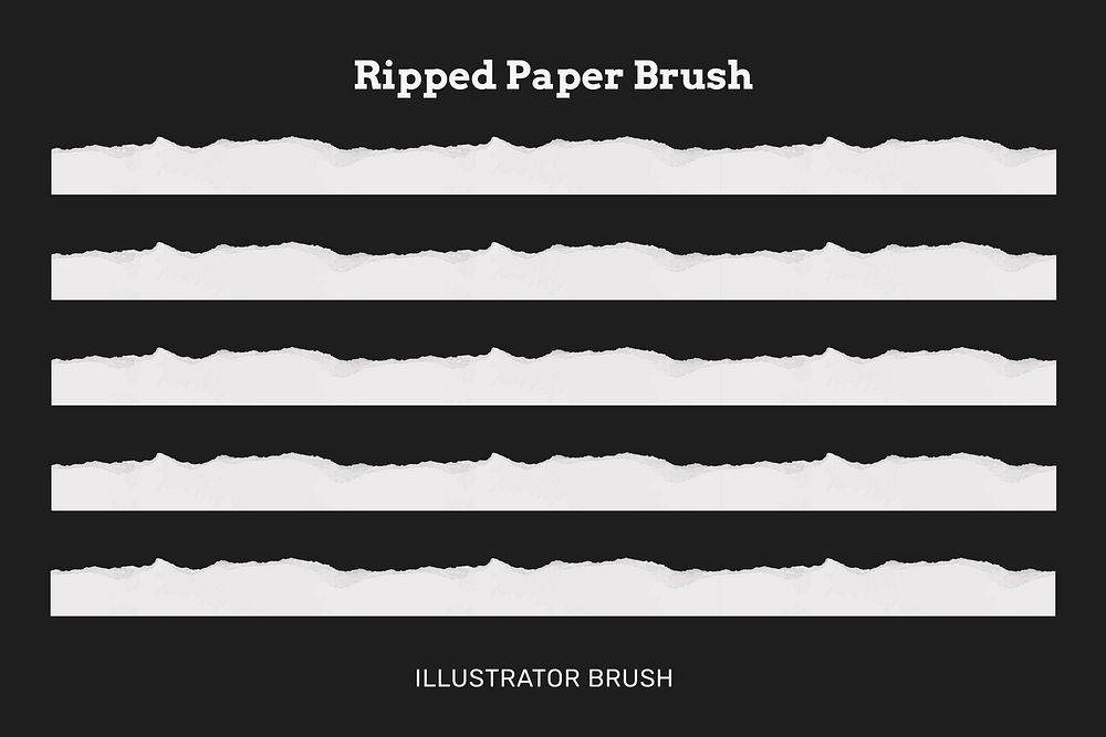Torn paper craft brush, white textured vector, compatible with AI illustrator