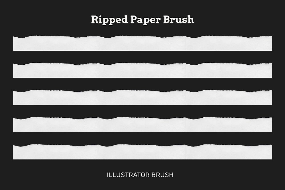 Torn paper craft brush, white textured vector, compatible with AI illustrator