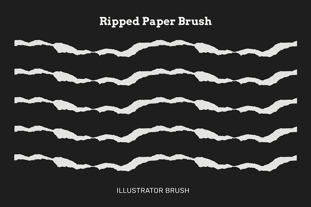 Torn paper craft brush, white textured vector, compatible with AI illustrator