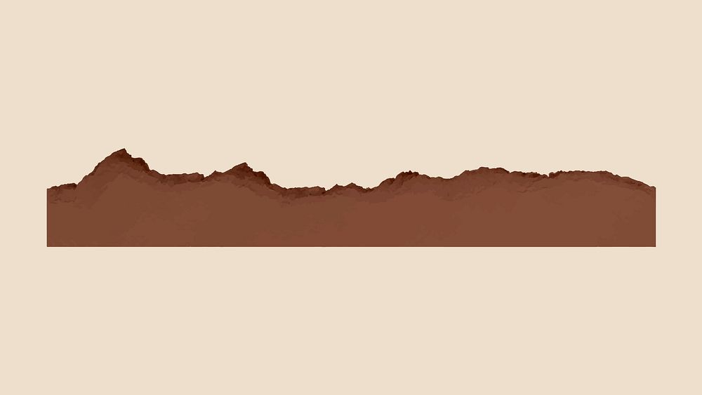Torn paper border clipart, brown textured border design vector