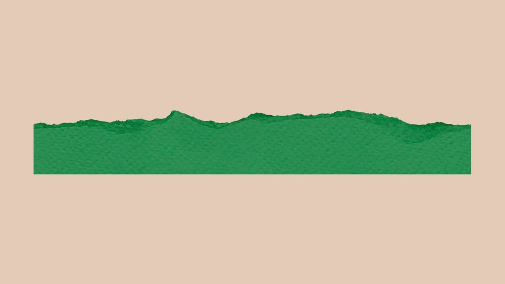 Torn paper border clipart, green textured border design vector