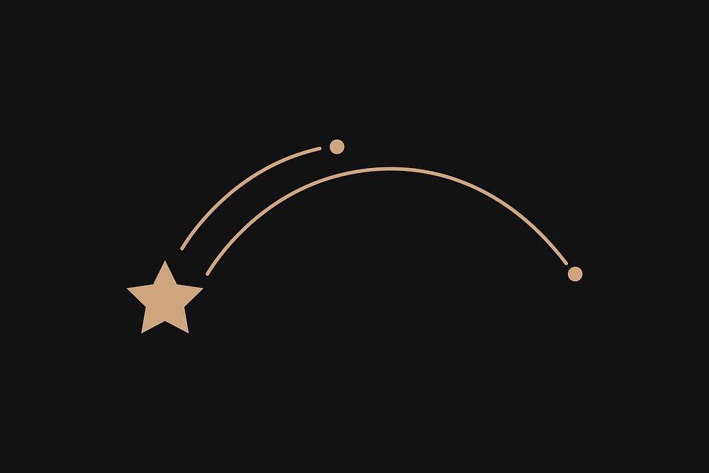Astronomy planner sticker, aesthetic gold line art collage element vector