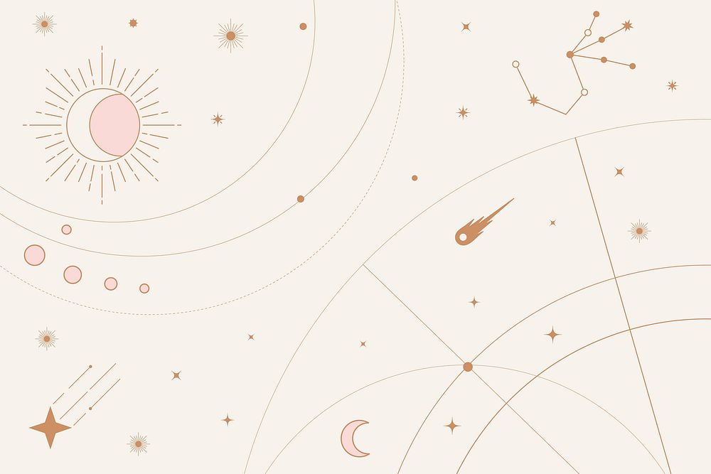 Celestial background, abstract pastel design vector