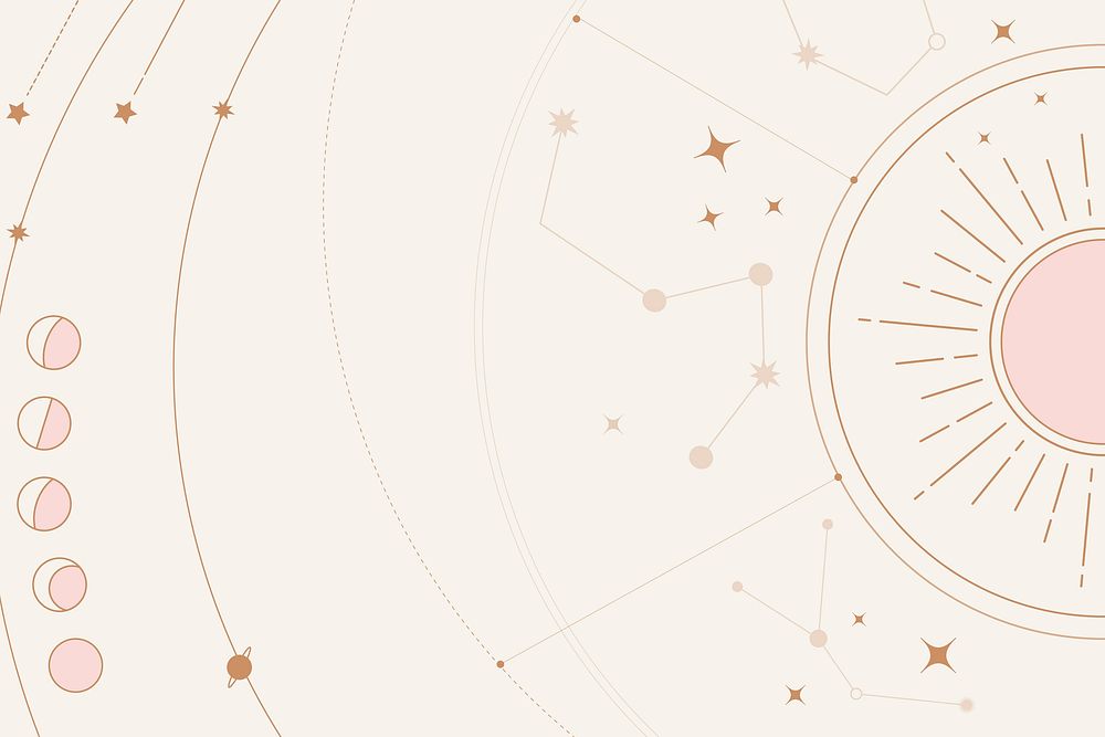Astronomy background, simple constellation line art style vector
