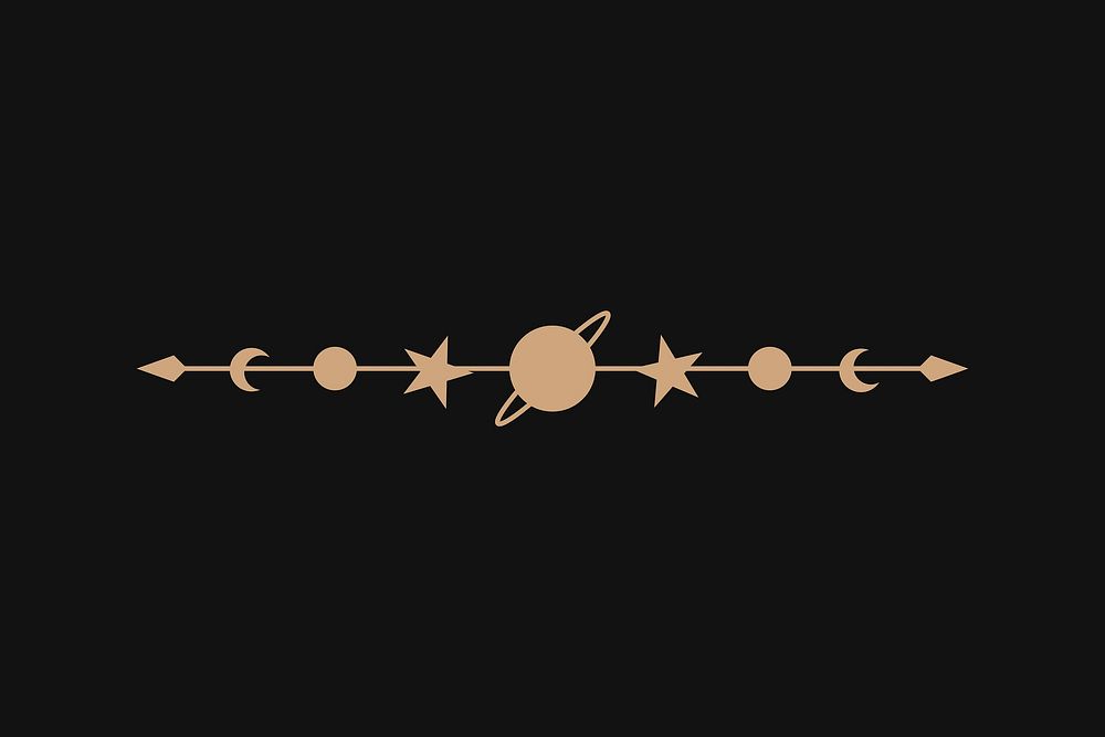 Star planner sticker, aesthetic gold line art collage element vector