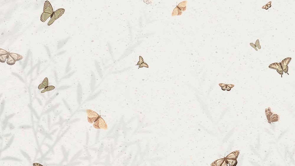 Beige butterfly desktop wallpaper, sand background