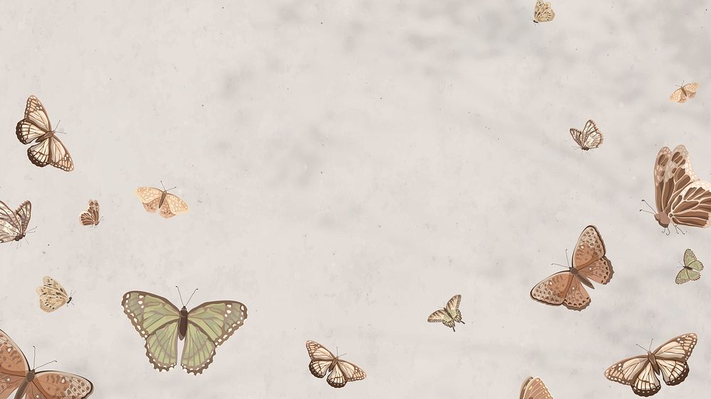 Earth tone butterfly computer wallpaper, aesthetic background