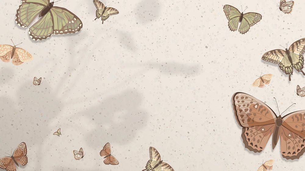 Beige butterfly desktop wallpaper, sand background