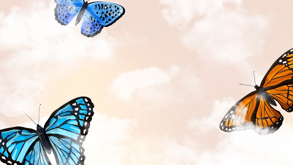 Butterfly sky HD wallpaper, aesthetic background