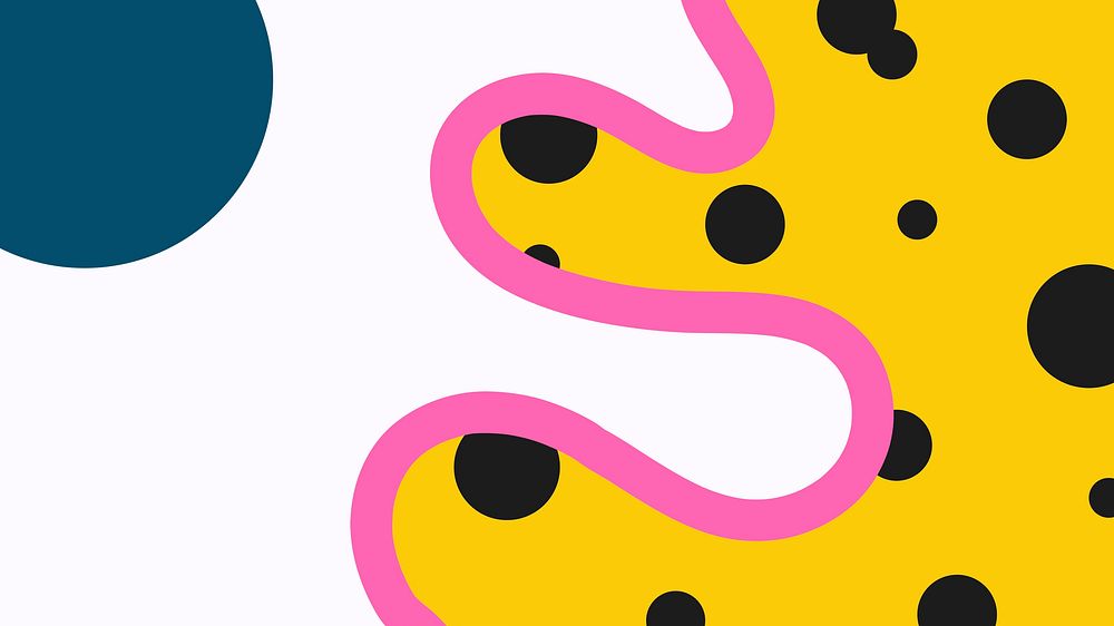 Fun colorful computer wallpaper, yellow polka dot pattern