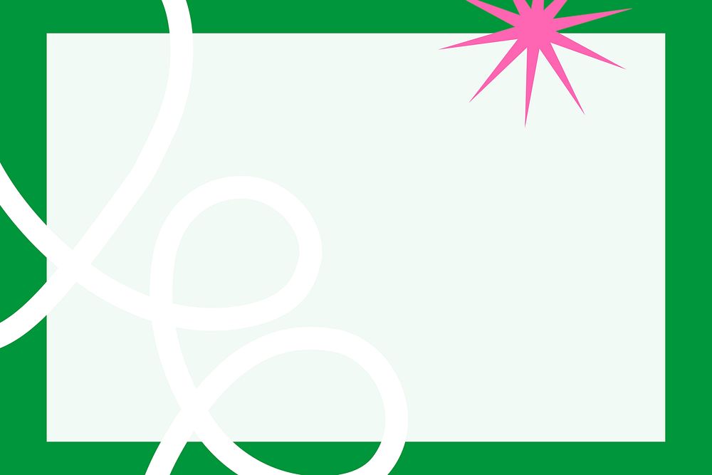 Funky green design frame, pink star shape design
