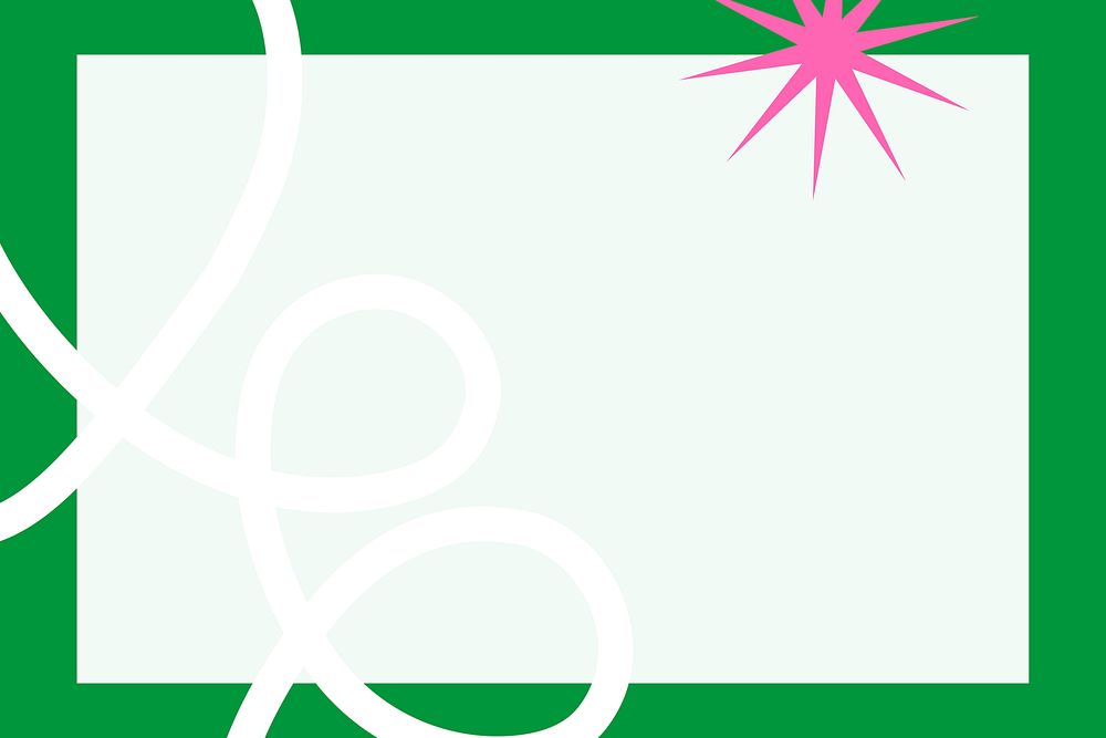 Funky green design frame, pink star shape vector