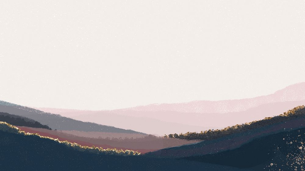 Blue mountain desktop wallpaper, nature landscape border