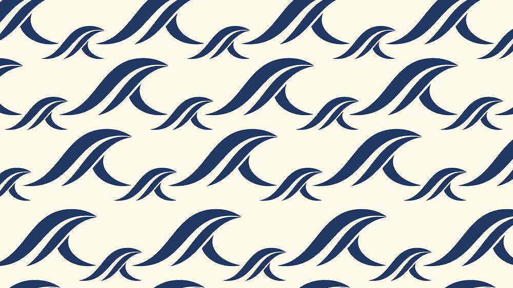 Tidal wave pattern HD wallpaper, blue seamless design