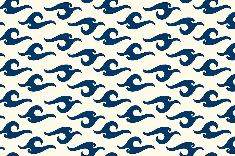 Summer wave background, seamless pattern in blue psd