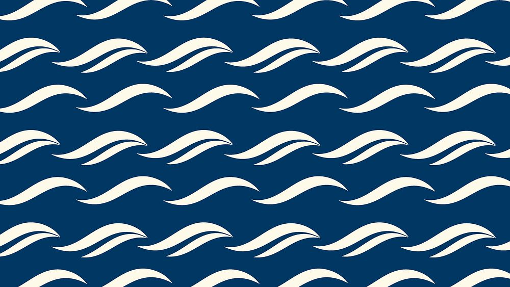 Seamless wave pattern desktop wallpaper, blue abstract 4K background design