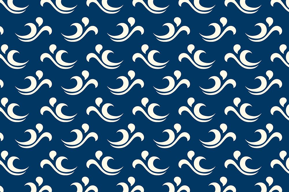 Seamless wave pattern background, blue abstract design vector