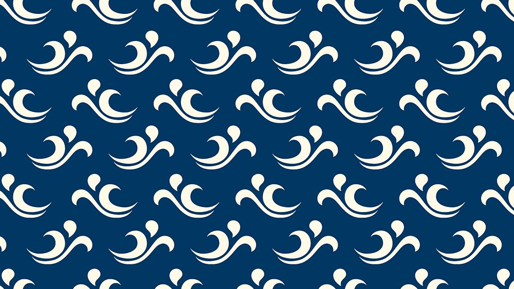 Seamless wave pattern desktop wallpaper, blue abstract 4K background design