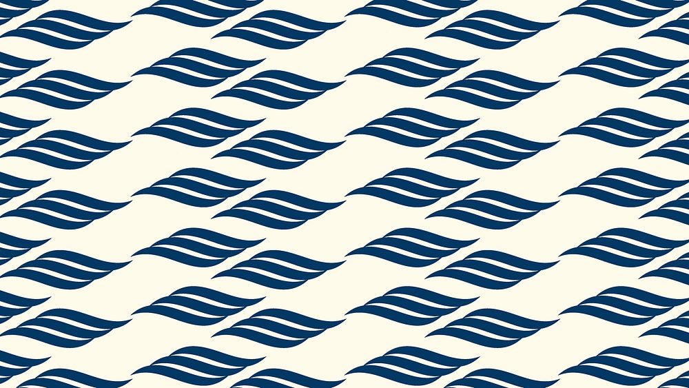 Blue wave pattern computer wallpaper, seamless abstract design