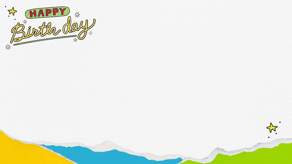 Happy birthday event cover background, ripped paper card design