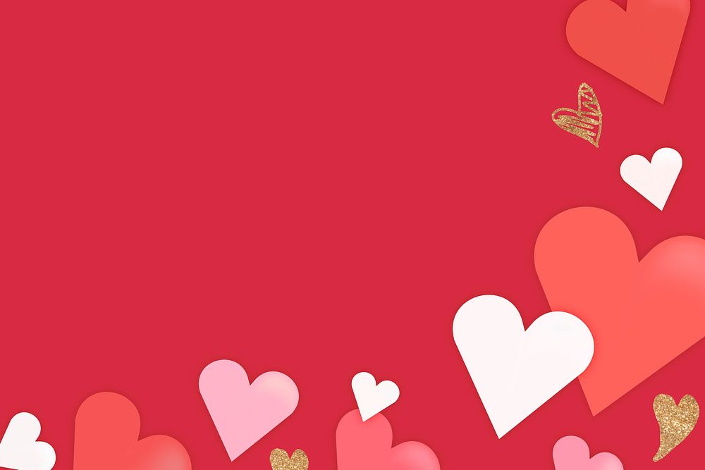 Valentine&rsquo;s background border, heart shape vector