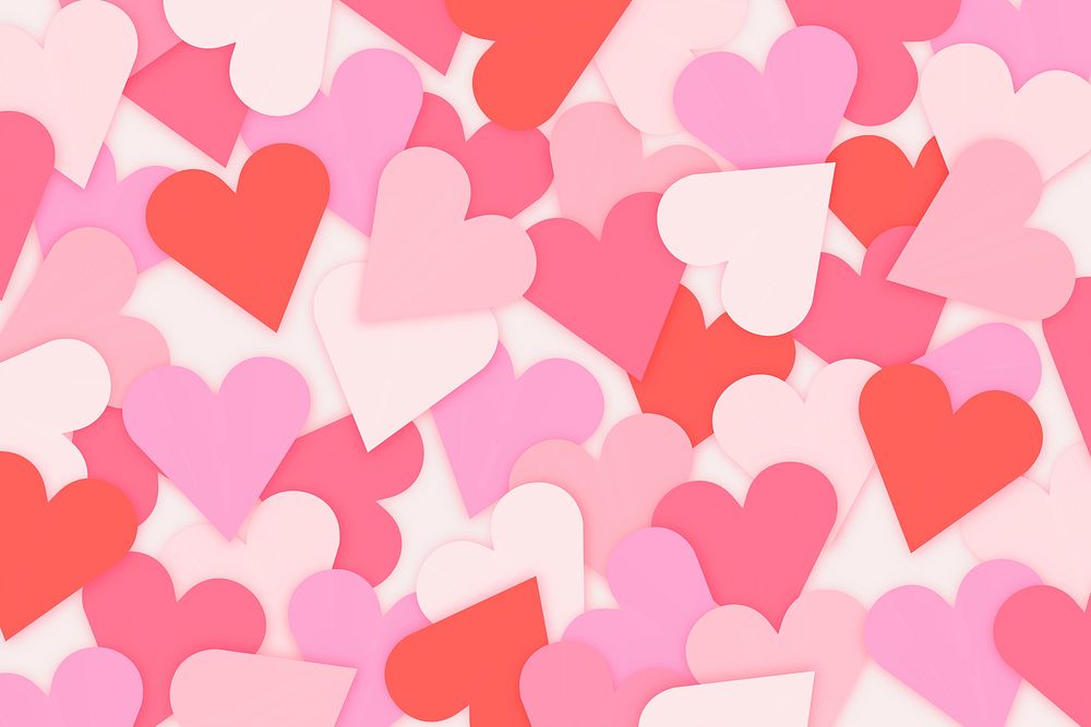 Colorful hearts background valentine&rsquo;s pattern design