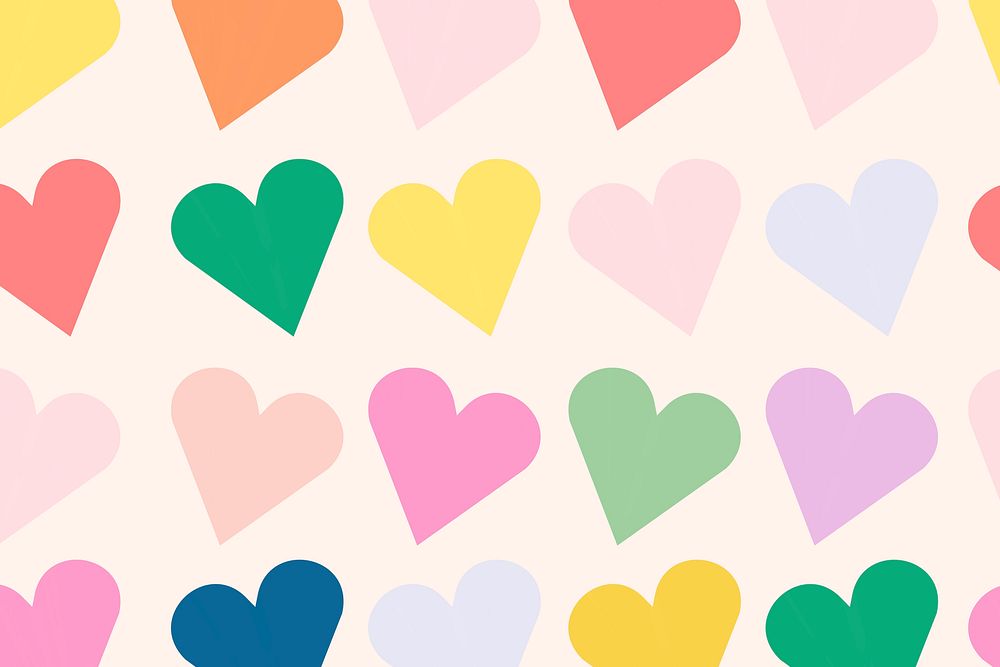 Colorful hearts background valentine&rsquo;s design