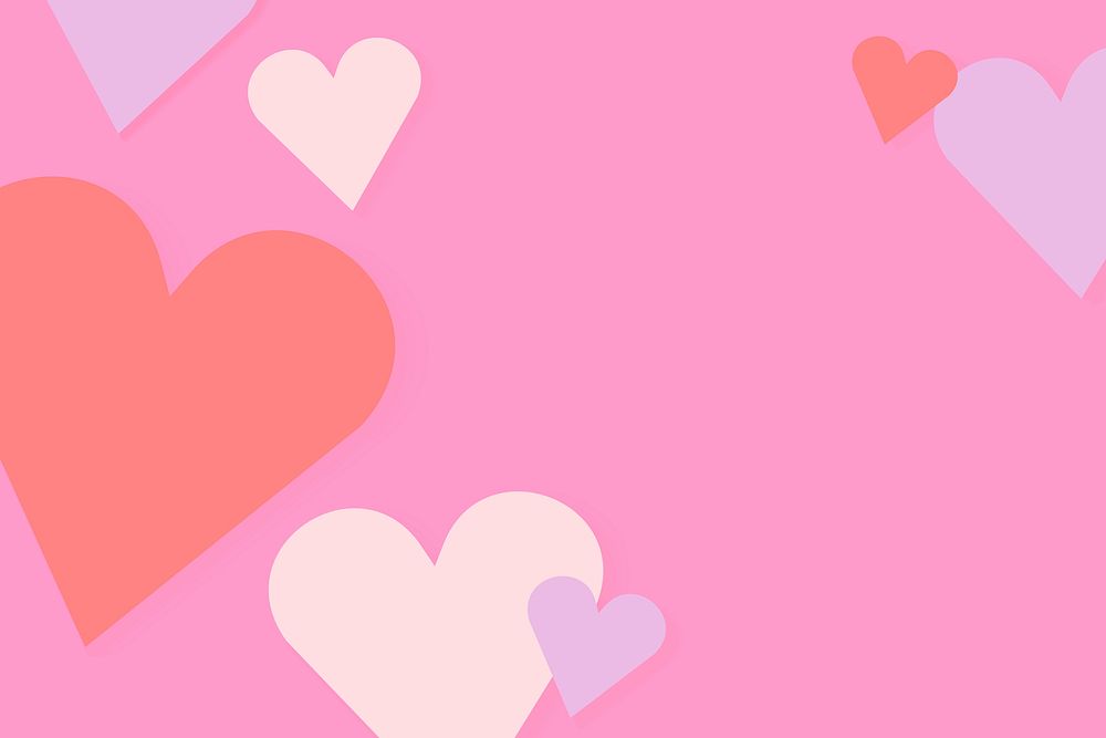 Colorful hearts background, valentine’s border psd