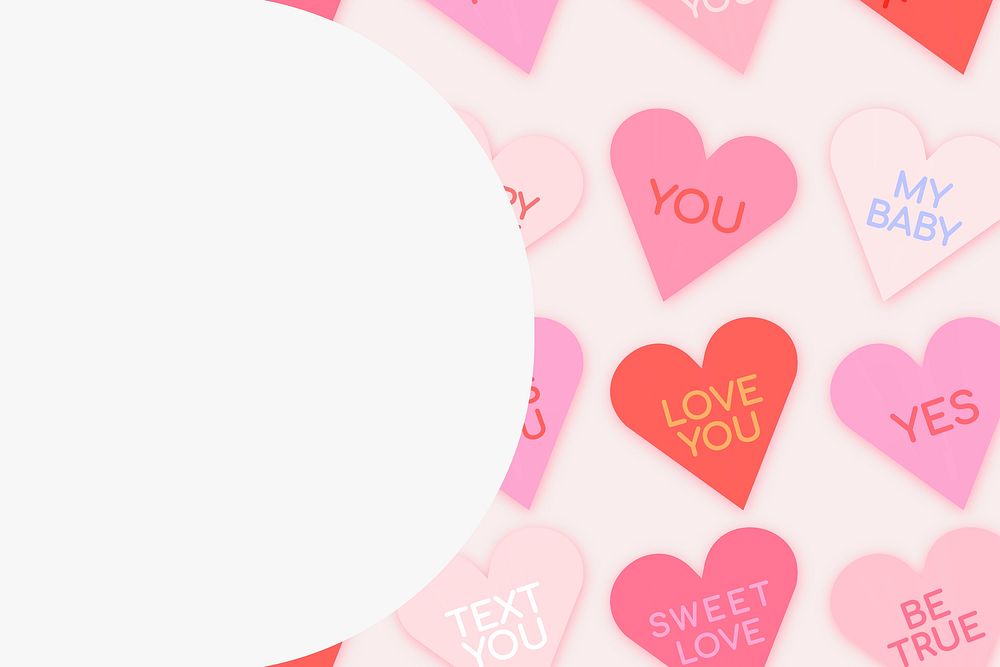 Lovely heart border background vector, valentine design